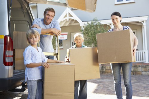 Boxes and furniture arranged for a smooth move in Croftonpark