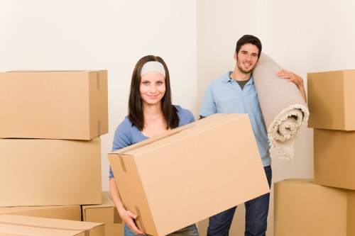 Commercial moving service preparing desks and IT for transport