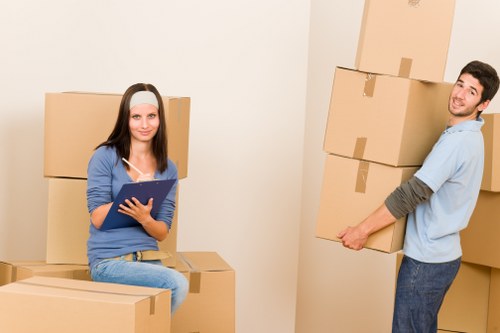 Packed boxes and furniture ready for a Crofton Park move